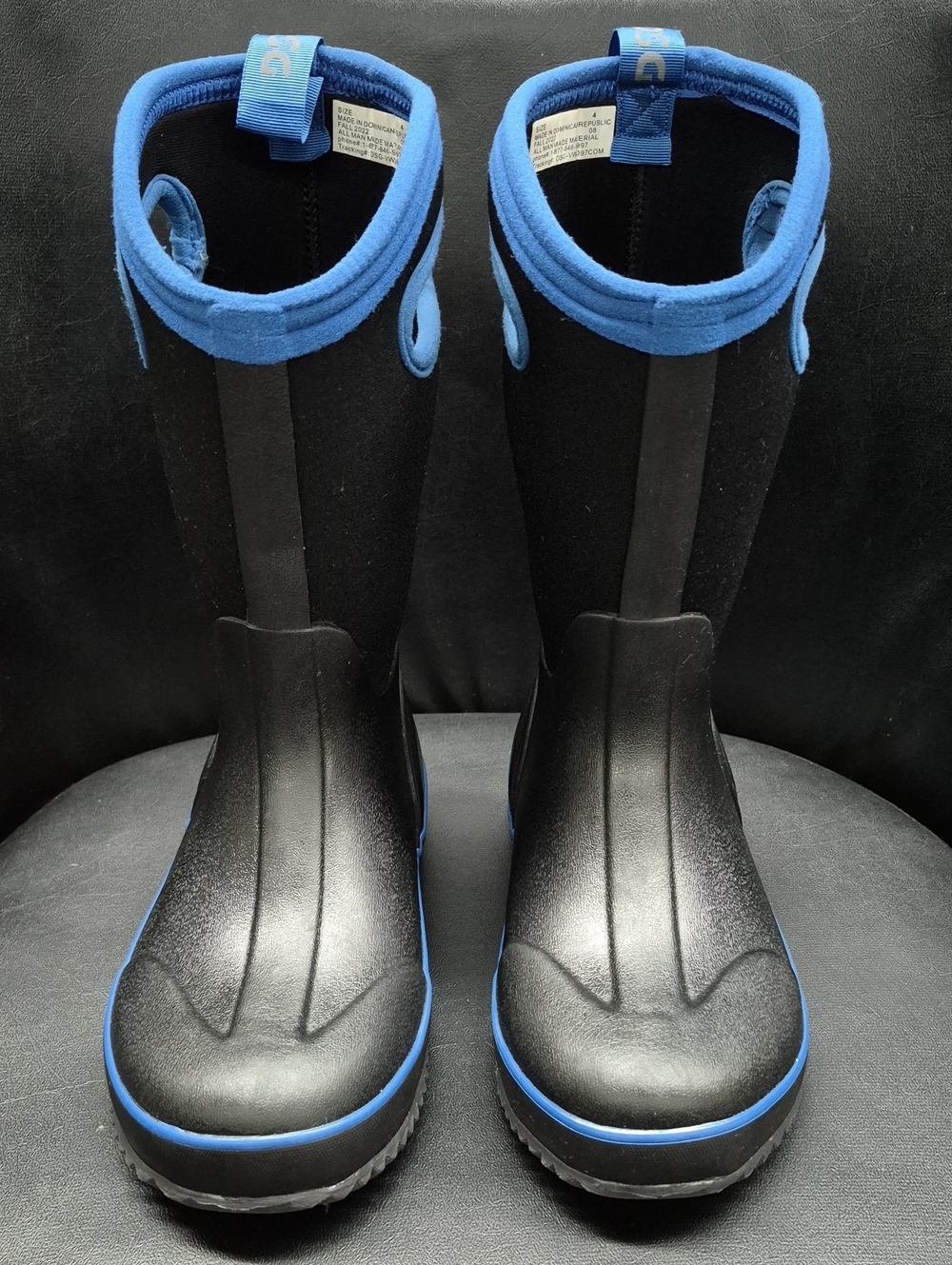 DSG Black and Blue Kids Rain & Snow Boots